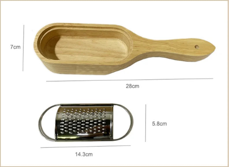 Wooden Cheese Grater with Storage Box – Handheld Kitchen Tool