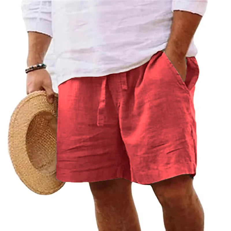 Men’s Cotton Linen Summer Shorts – Lightweight Casual Beach & Gym Pants | Breathable Drawstring Jogger Shorts