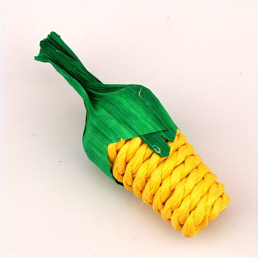 Fabric Teething Toys for Small Pets – Handmade Paper Rope Carrot & Corn-Shaped Chew Toys for Hamsters, Chinchillas, Guinea Pigs – Durable Boredom Relief Small Animal Play Snacks