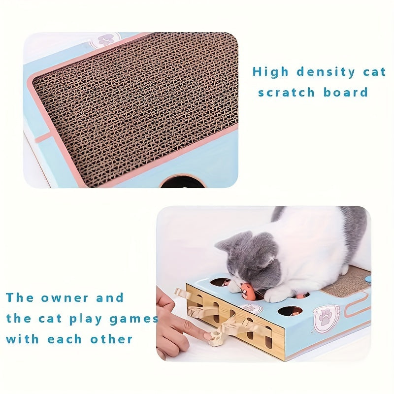 Interactive Cat Toy with Scratching Board - Fun Hamster Machine Game for Kittens and Pets