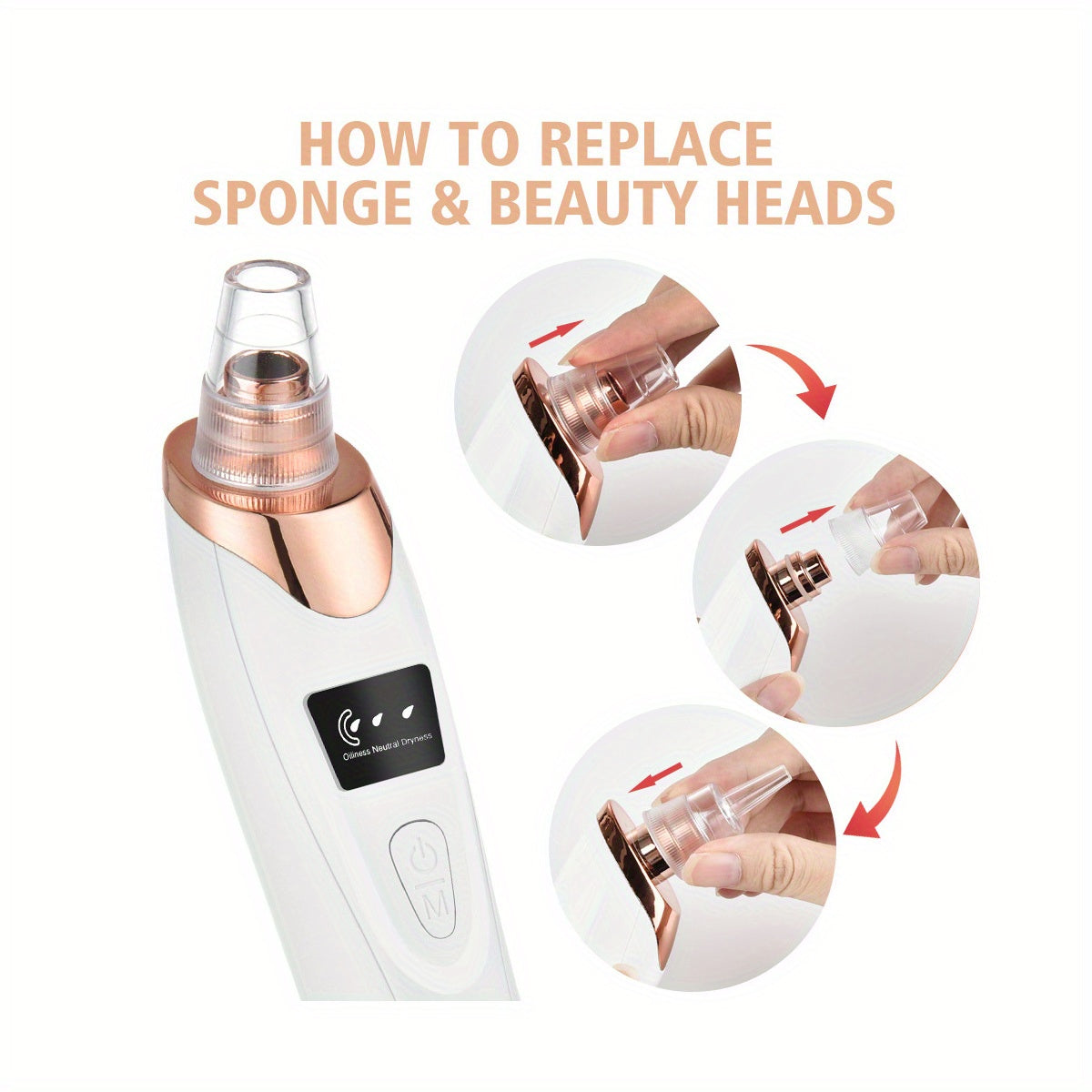 Rechargeable Blackhead Remover – Electric Pore Vacuum Cleaner with 5 Probes