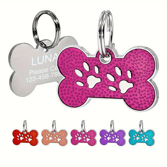 Personalized Dog Tag For Pets Engraved Dog Name Tag Slide On Cat ID Tags Customized Bone Shaped Dog Tag