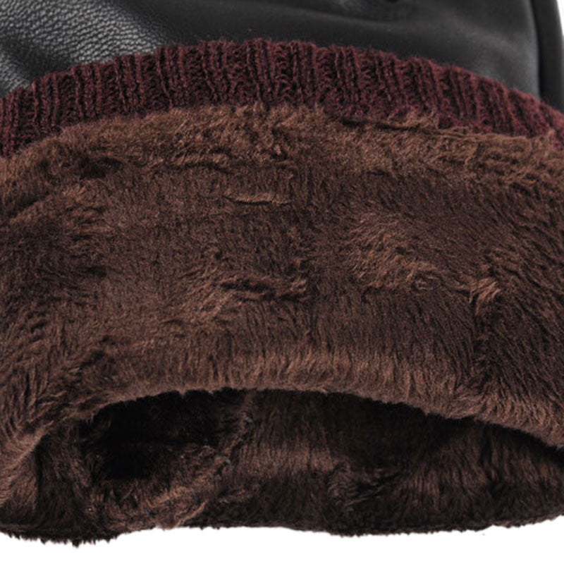 Elegant Winter Leather Gloves – Warm, Waterproof & Touchscreen Friendly