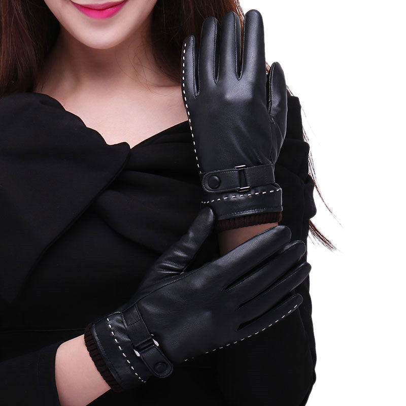 Elegant Winter Leather Gloves – Warm, Waterproof & Touchscreen Friendly