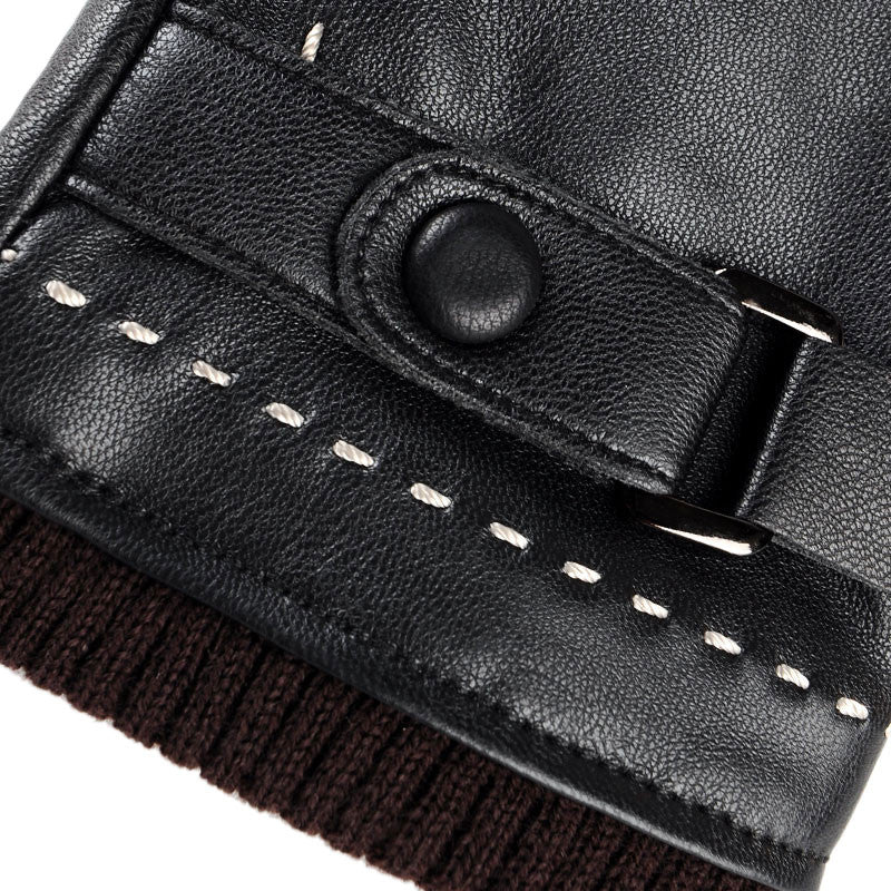 Elegant Winter Leather Gloves – Warm, Waterproof & Touchscreen Friendly