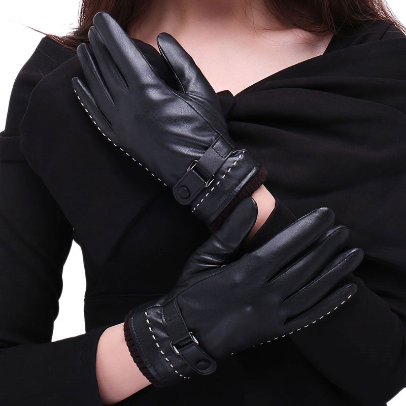 Elegant Winter Leather Gloves – Warm, Waterproof & Touchscreen Friendly