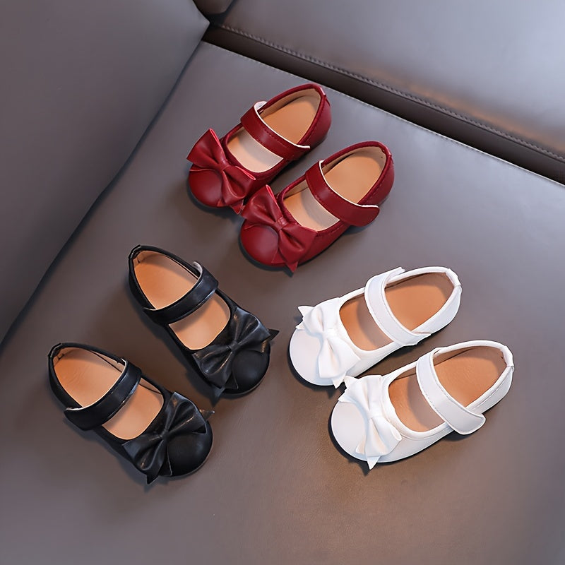 Girls Mary Jane Flats – Soft Sole, Non-Slip, Bow Decor Princess Shoes