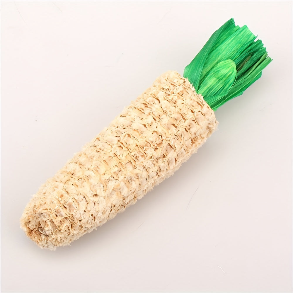 Fabric Teething Toys for Small Pets – Handmade Paper Rope Carrot & Corn-Shaped Chew Toys for Hamsters, Chinchillas, Guinea Pigs – Durable Boredom Relief Small Animal Play Snacks