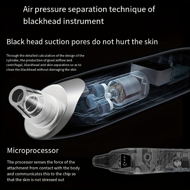 Rechargeable Blackhead Remover – Electric Pore Vacuum Cleaner with 5 Probes