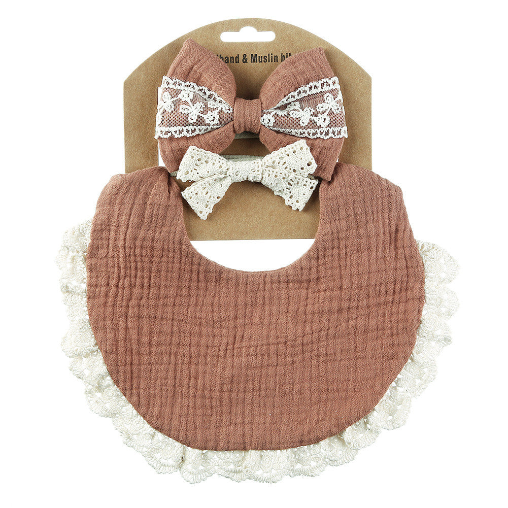Two Headbands + One Bib Set, New Baby