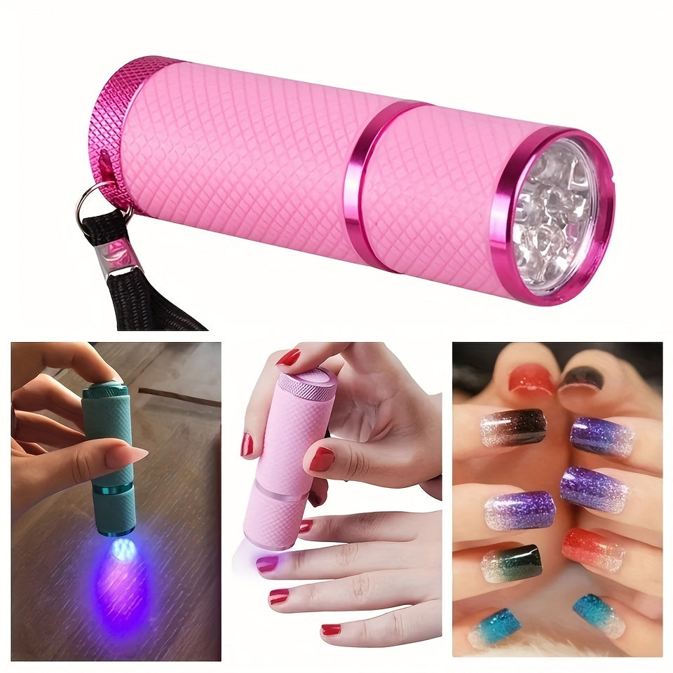 Mini LED Nail Dryer – Portable 9-Bead UV Lamp for Quick Manicure & Travel