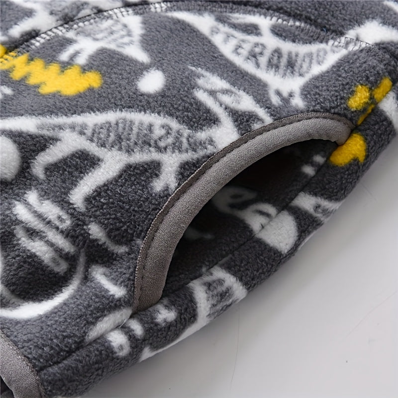 Kids Winter Fleece Jacket – Warm Cartoon Dinosaur Coat for Boys & Girls (1–12 Years)