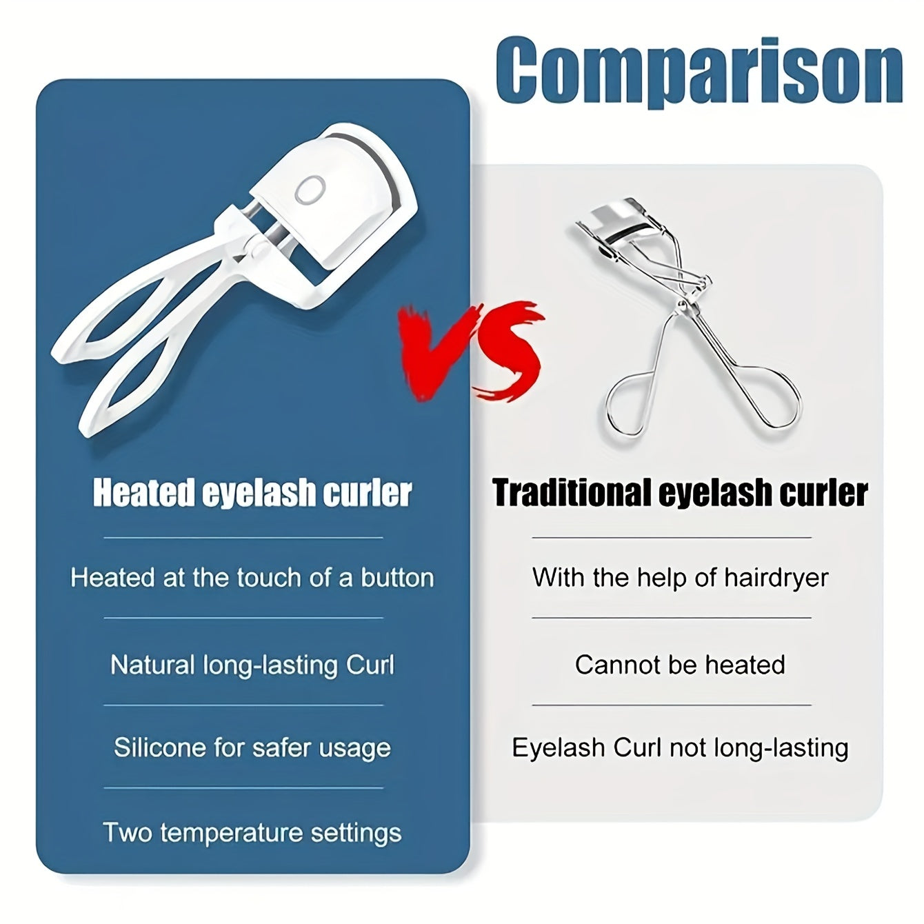 Electric Heated Eyelash Curler – Long-Lasting Curl, Safe & Portable