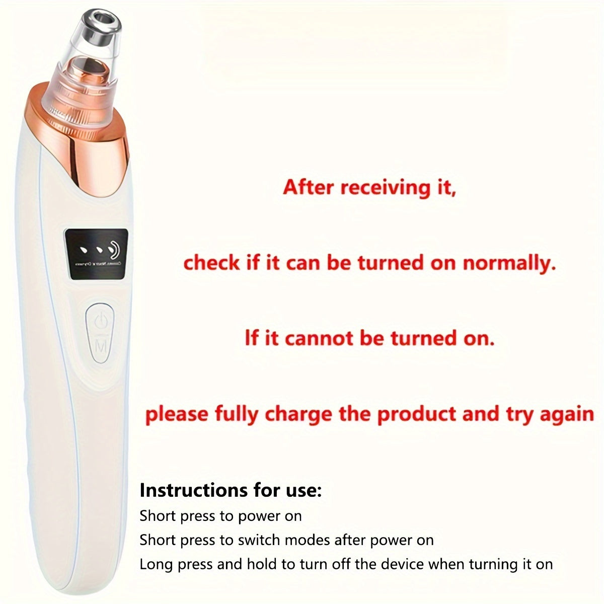 Rechargeable Blackhead Remover – Electric Pore Vacuum Cleaner with 5 Probes