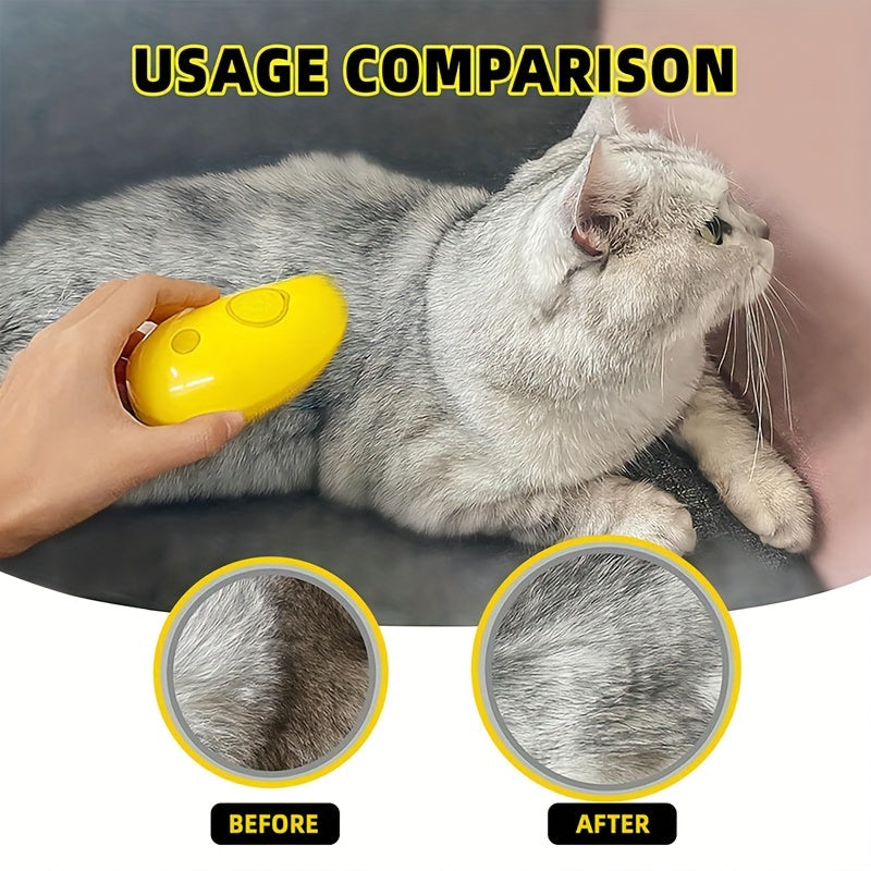 3-in-1 Cat Grooming Brush – Self-Cleaning & Massaging Tool