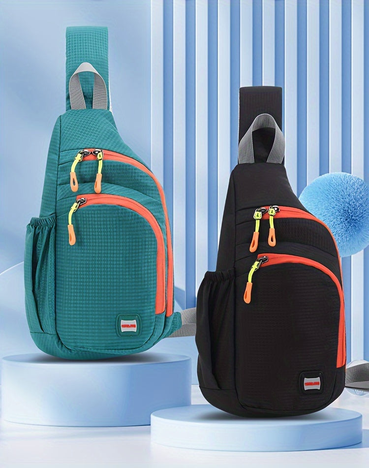 Trendy Waterproof Sling Bag – Unisex Nylon Fanny Pack with Side Pocket for Everyday & Travel Style