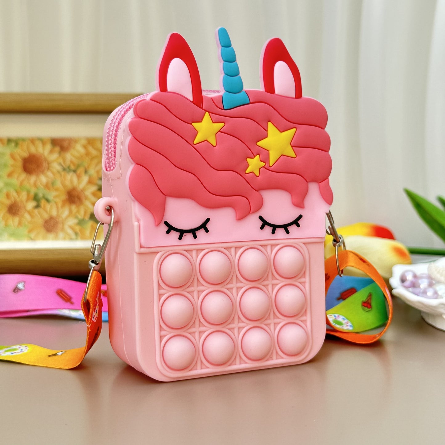 Kids Silicone Crossbody Bag – Cute Cartoon Design & Adjustable Strap