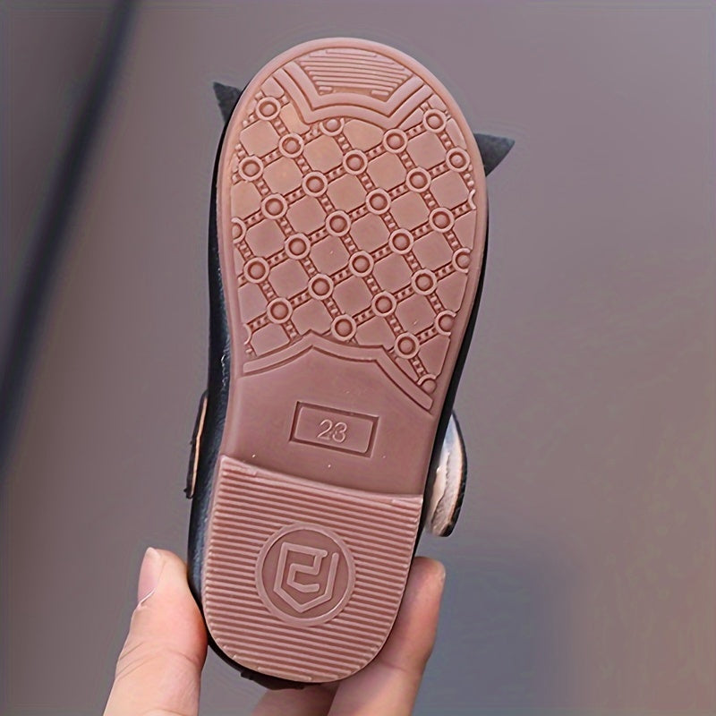 Girls Mary Jane Flats – Soft Sole, Non-Slip, Bow Decor Princess Shoes