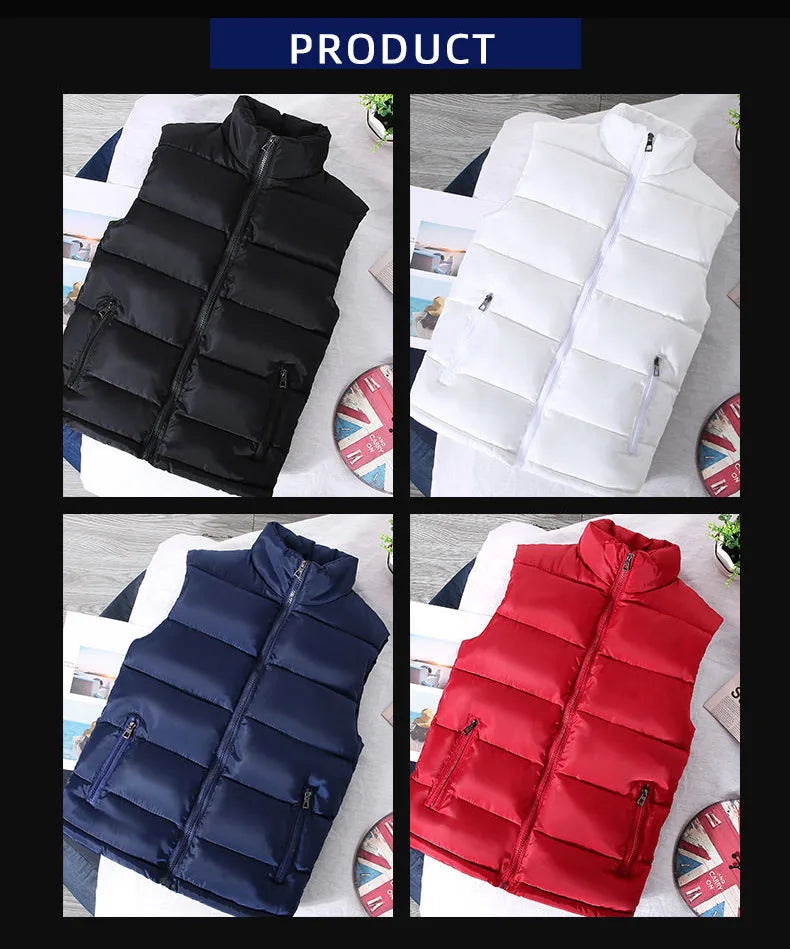Men’s Slim Fit Puffer Vest – Lightweight Sleeveless Jacket with Stand Collar | Warm Casual Waistcoat for Spring & Autumn