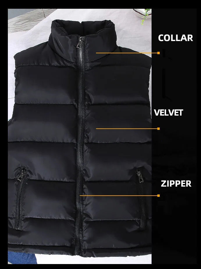Men’s Slim Fit Puffer Vest – Lightweight Sleeveless Jacket with Stand Collar | Warm Casual Waistcoat for Spring & Autumn