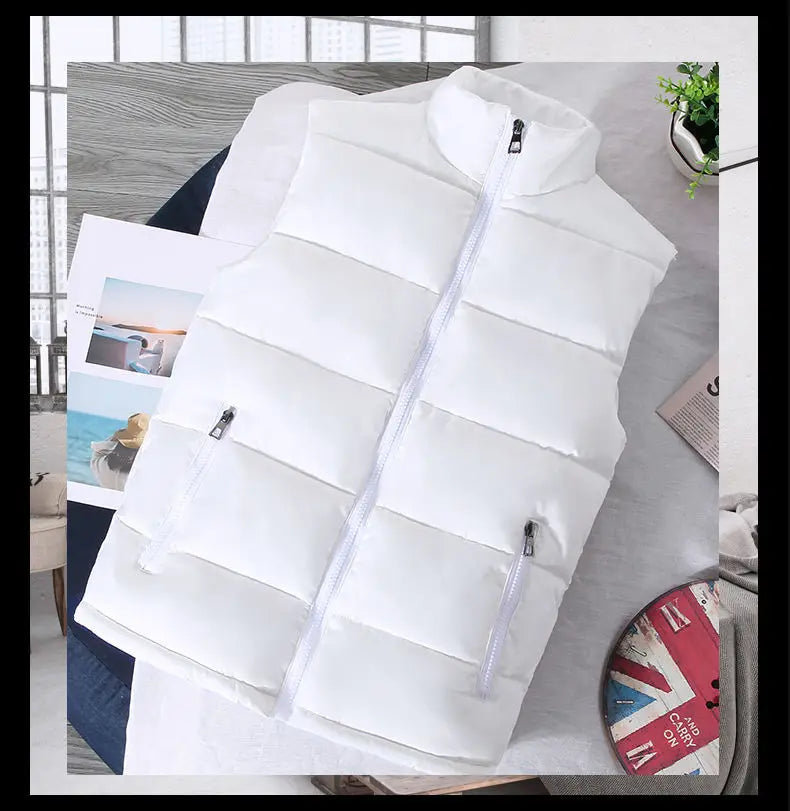 Men’s Slim Fit Puffer Vest – Lightweight Sleeveless Jacket with Stand Collar | Warm Casual Waistcoat for Spring & Autumn