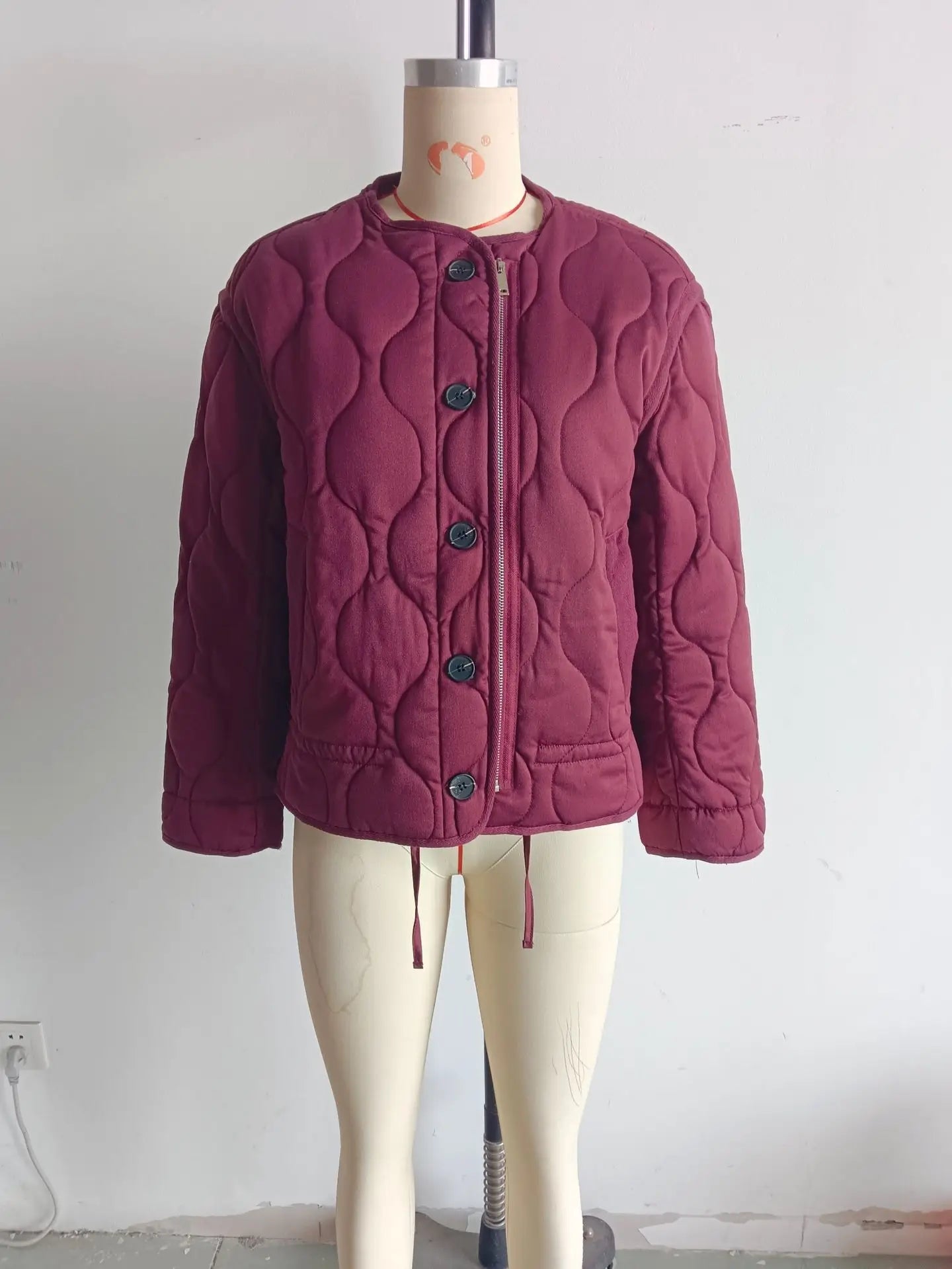 Women’s Quilted Bomber Jacket – Warm Padded Autumn/Winter Coat
