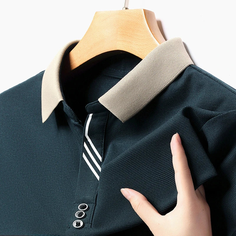 Men’s Classic Polo Shirt – Solid Color Short Sleeve Top | Soft Breathable Cotton Blend for Business & Casual Style