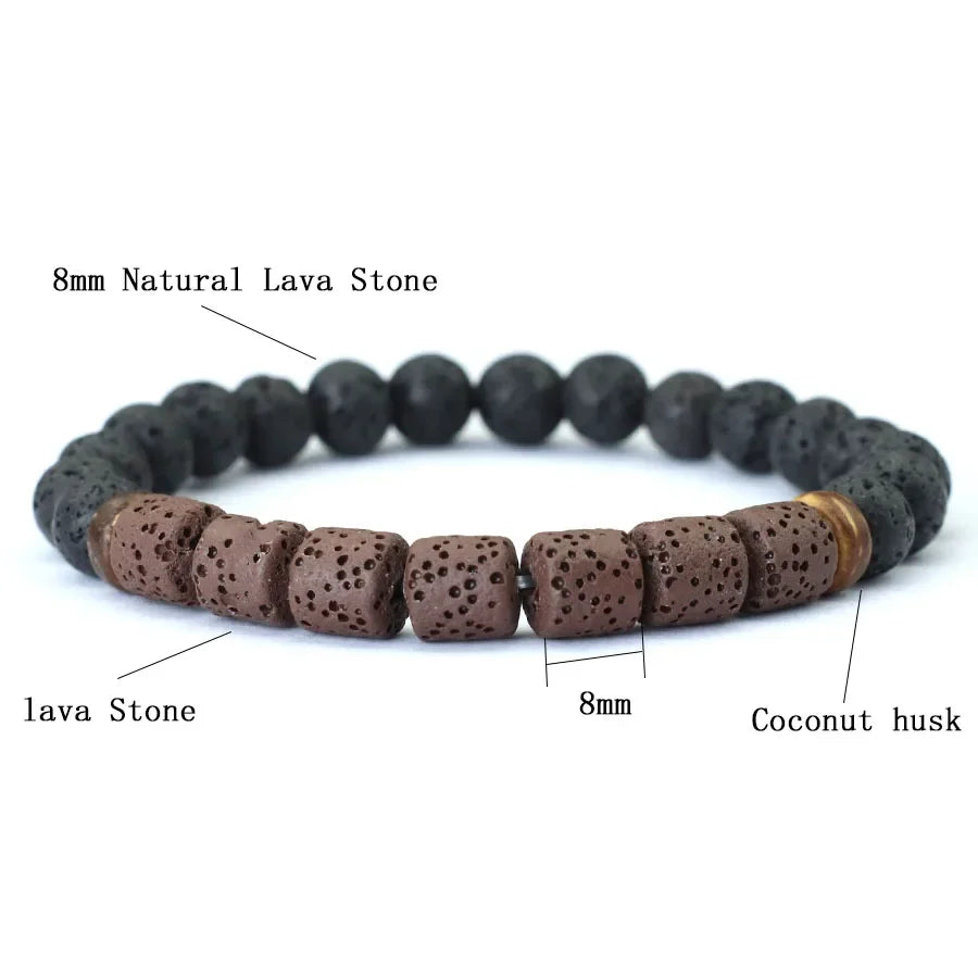 Men’s Natural Stone Bracelet – Handmade Beads for Meditation & Style