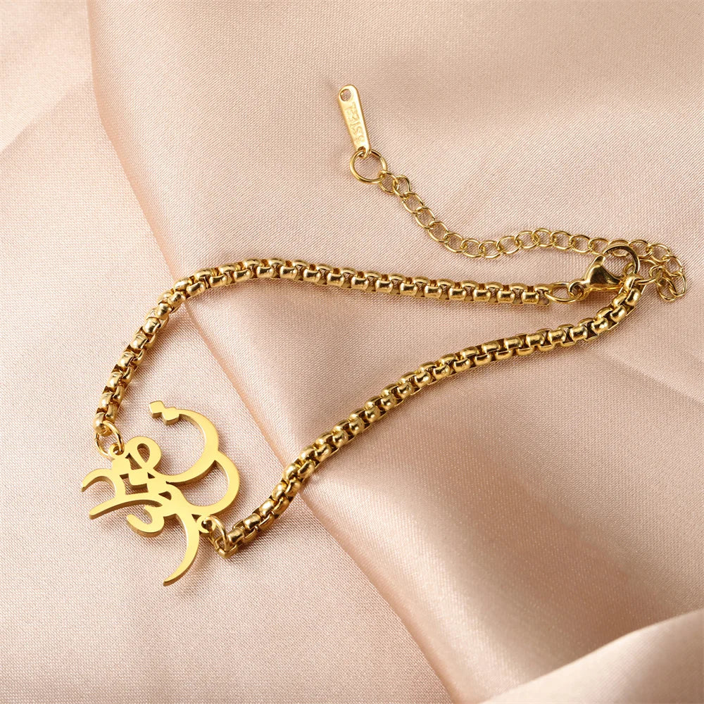 Persian “Eshgh” Bracelet – Golden Stainless Steel Farsi Love Design