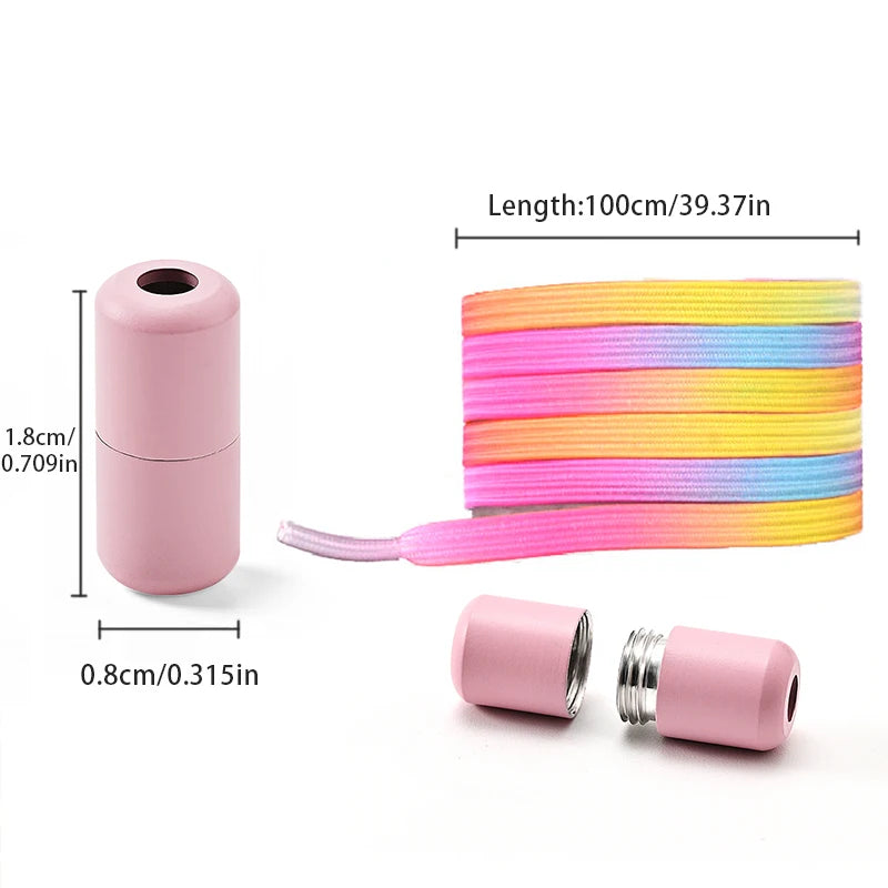 Colorful No-Tie Elastic Shoelaces – Easy Slip-On Buckle Laces for Sneakers