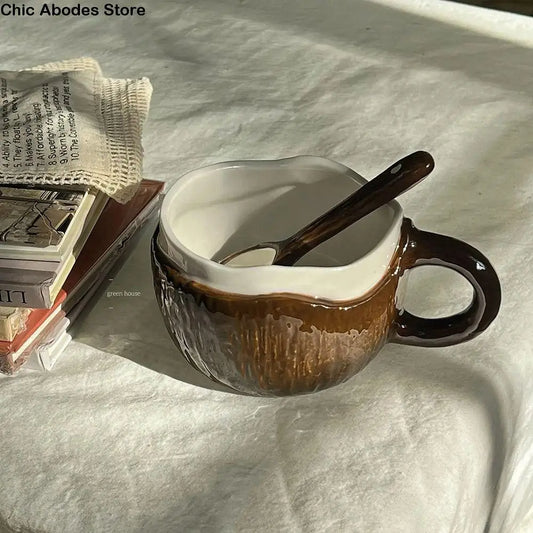 Coconut-Style Ceramic Mug – Handmade & Unique Design