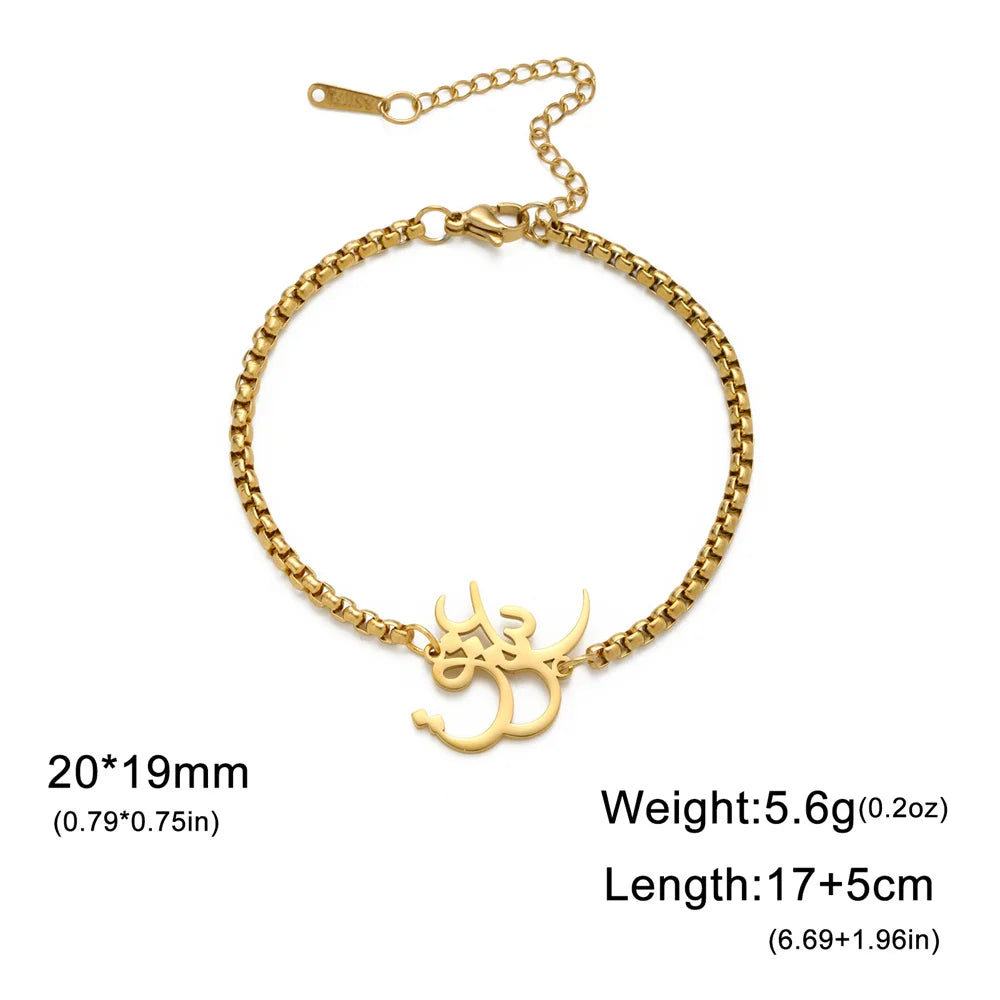 Persian “Eshgh” Bracelet – Golden Stainless Steel Farsi Love Design