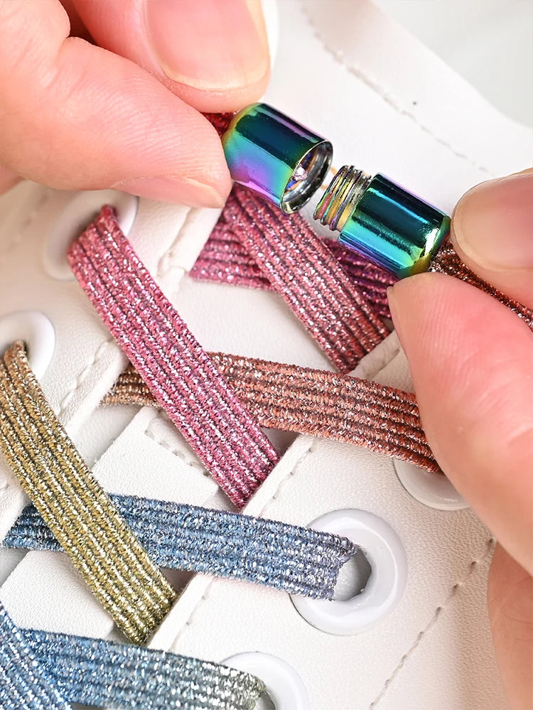 Colorful No-Tie Elastic Shoelaces – Easy Slip-On Buckle Laces for Sneakers