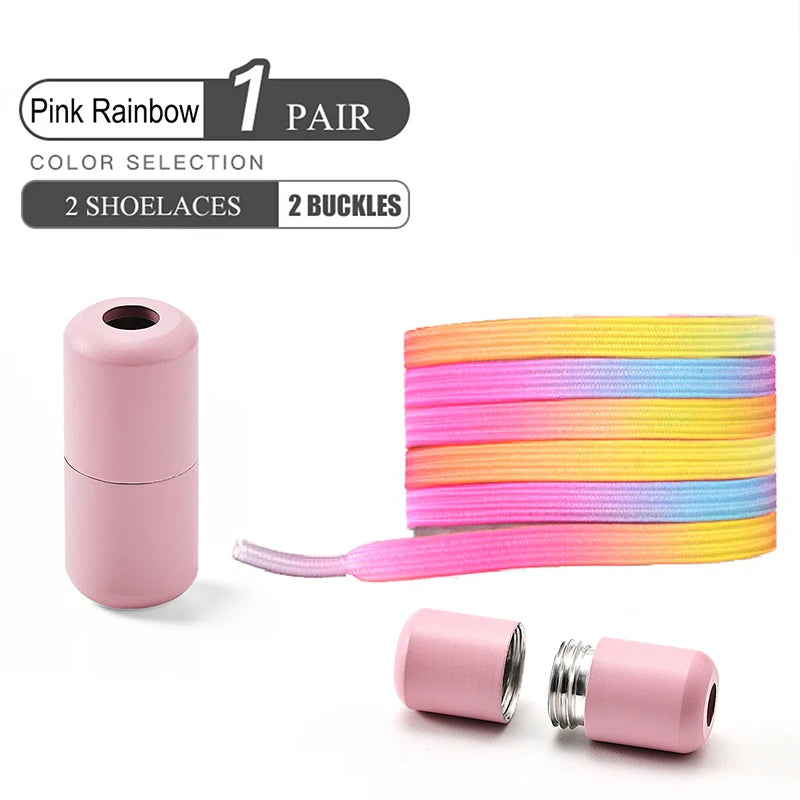 Colorful No-Tie Elastic Shoelaces – Easy Slip-On Buckle Laces for Sneakers