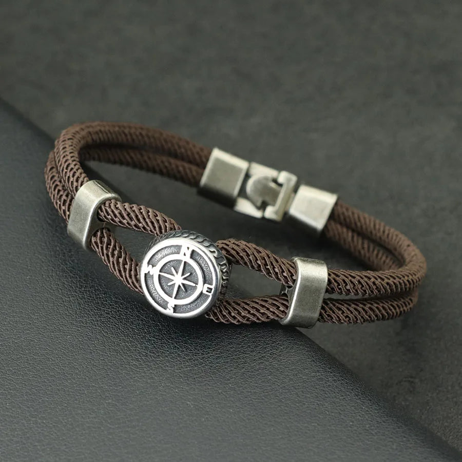 Stylish Compass Bracelet for Men – Retro Viking Ethnic Design