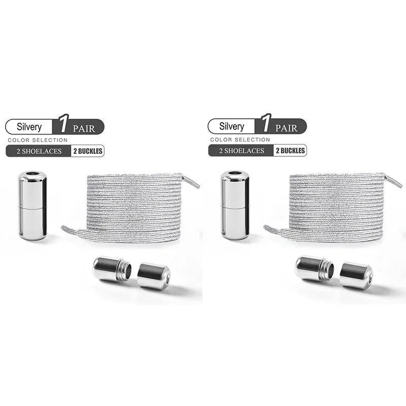 Colorful No-Tie Elastic Shoelaces – Easy Slip-On Buckle Laces for Sneakers