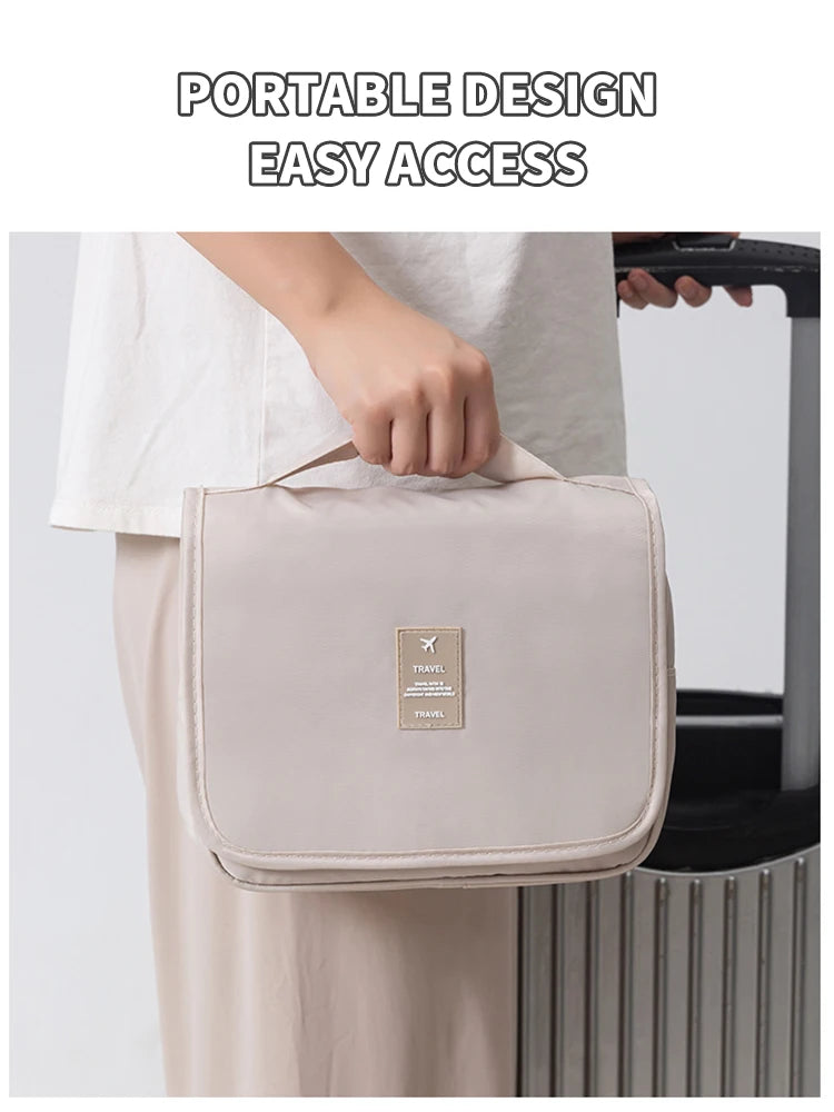 Travel Cosmetics Organizer Bag – Large Capacity, Waterproof, Hanging Makeup & Toiletry Bag
