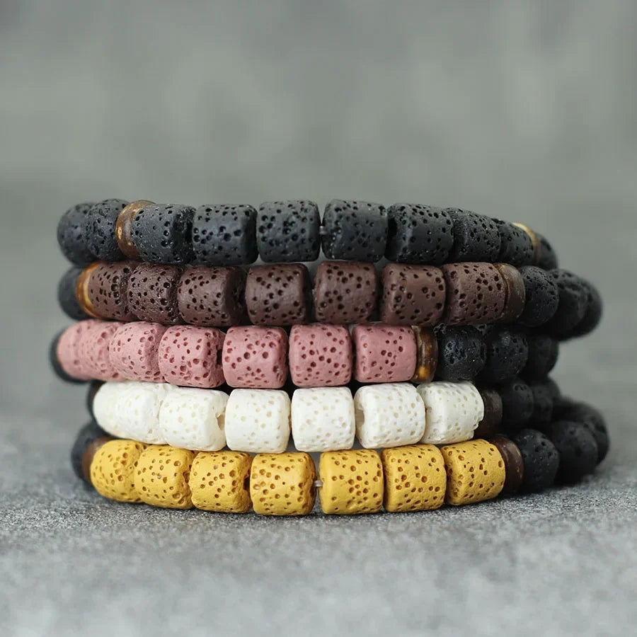 Men’s Natural Stone Bracelet – Handmade Beads for Meditation & Style