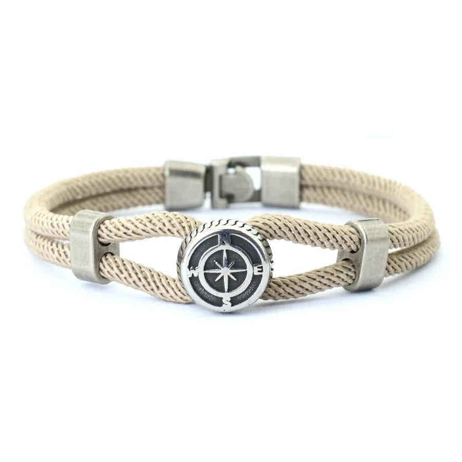 Stylish Compass Bracelet for Men – Retro Viking Ethnic Design