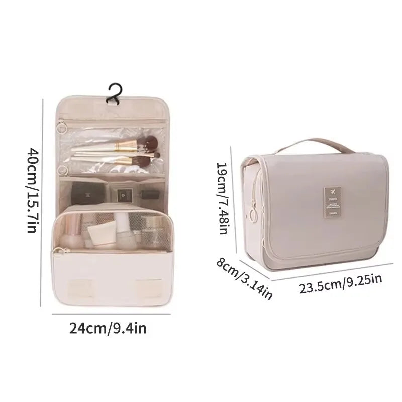 Travel Cosmetics Organizer Bag – Large Capacity, Waterproof, Hanging Makeup & Toiletry Bag