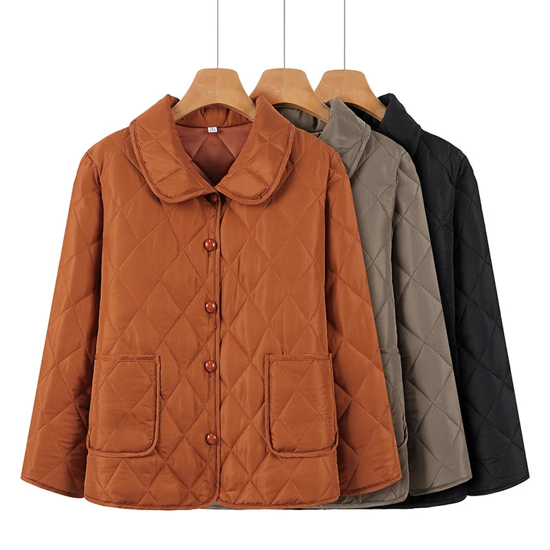Women’s Autumn Winter Cotton-Padded Jacket – Long Sleeve Warm Outerwear Coat