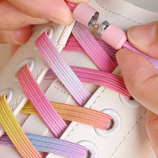 Colorful No-Tie Elastic Shoelaces – Easy Slip-On Buckle Laces for Sneakers