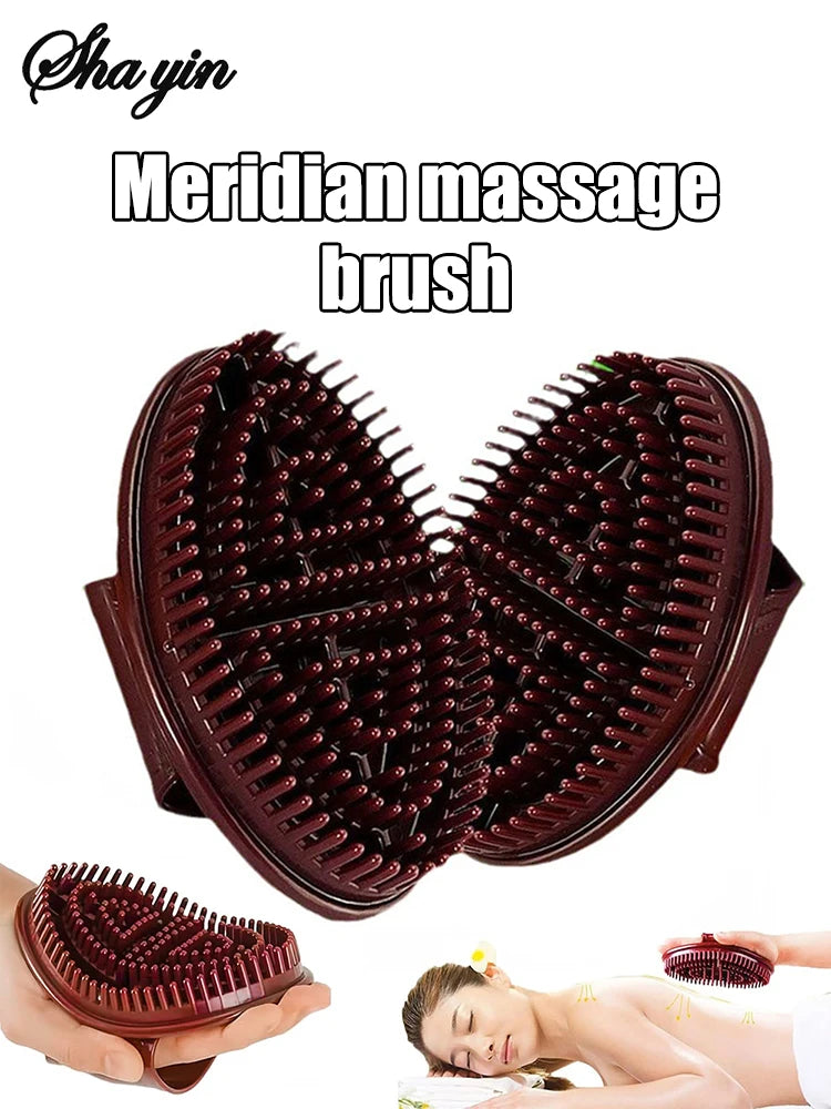 Silicone Meridian Massage Brush – Body Slimming & Relaxation Tool | Deep Tissue Scraping & Skin Care for Legs, Arms & Back