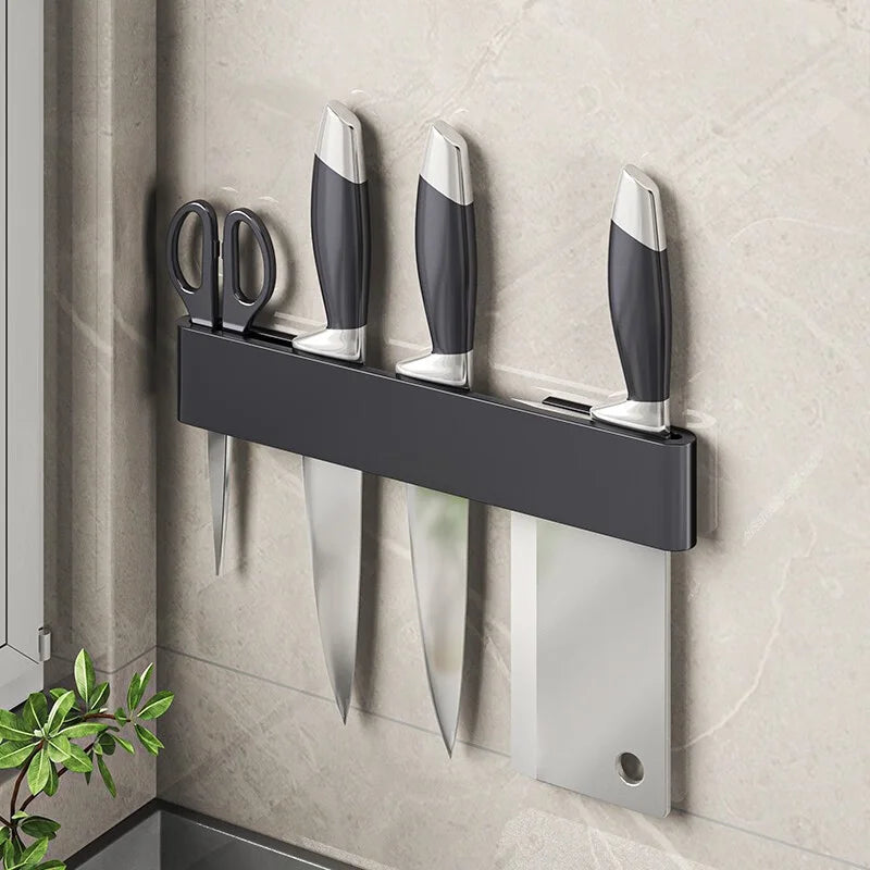 Wall-Mounted Knife Storage Rack – Space-Saving Kitchen Organizer