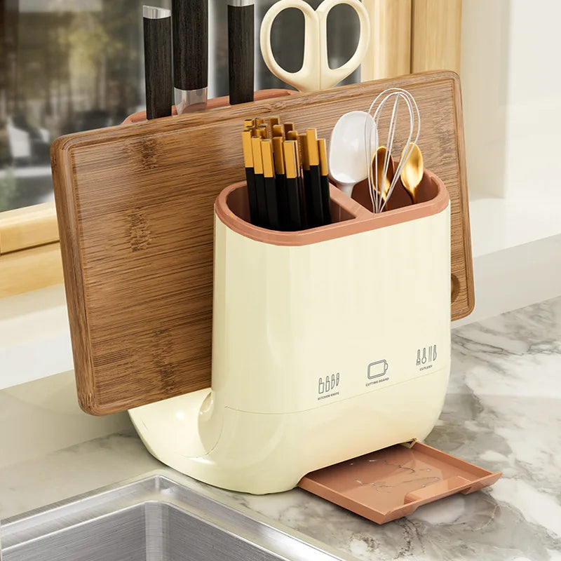 Kitchen Organizer – Multifunctional Cutlery & Board Storage Rack