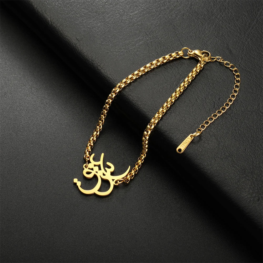 Persian “Eshgh” Bracelet – Golden Stainless Steel Farsi Love Design