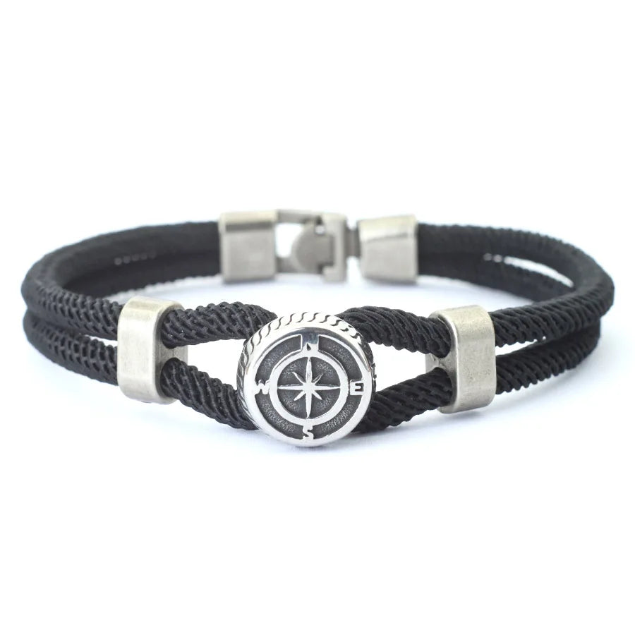 Stylish Compass Bracelet for Men – Retro Viking Ethnic Design
