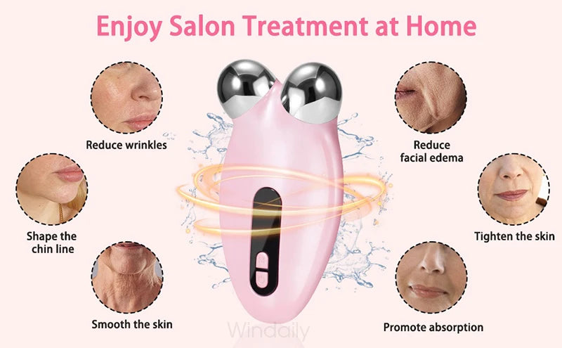 EMS Facial Lifting Massager – Microcurrent Face Roller for Skin Tightening, Anti-Aging & Wrinkle Reduction | Rejuvenating Beauty Device