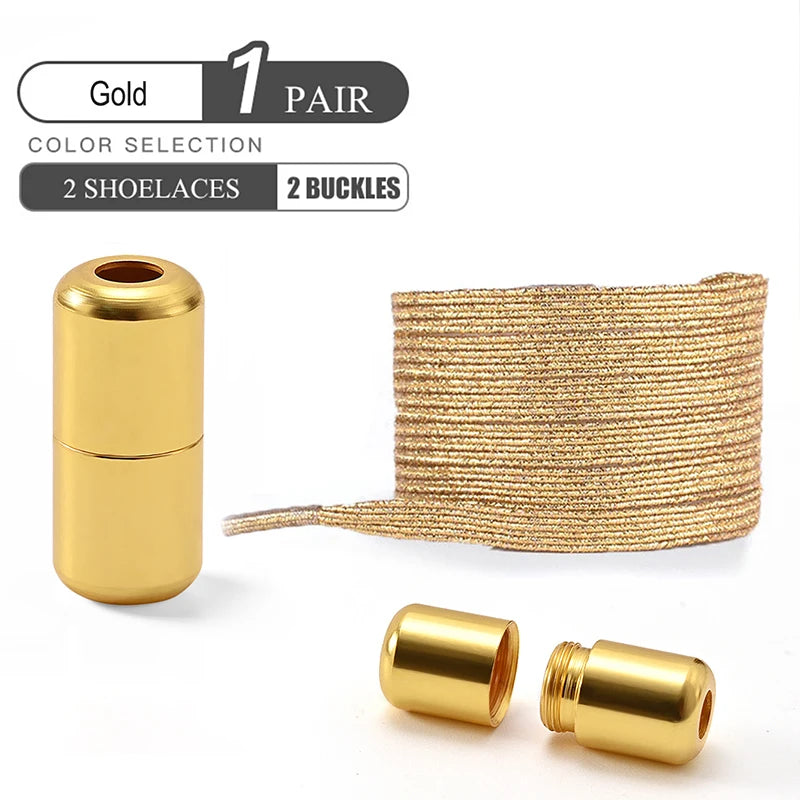 Colorful No-Tie Elastic Shoelaces – Easy Slip-On Buckle Laces for Sneakers