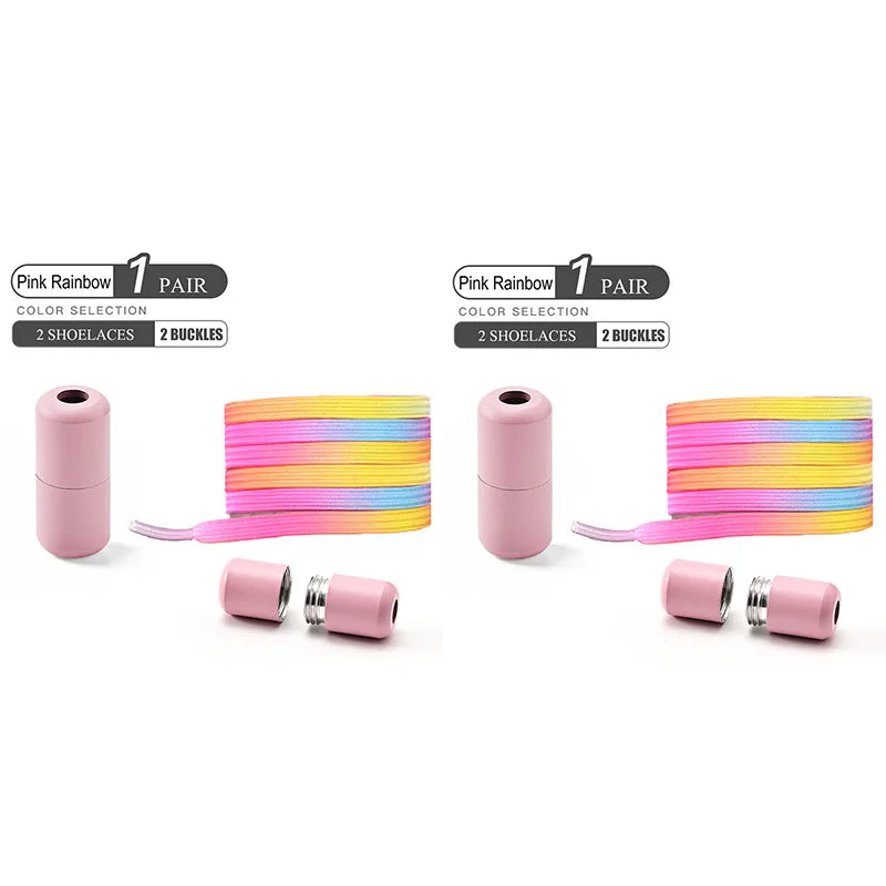 Colorful No-Tie Elastic Shoelaces – Easy Slip-On Buckle Laces for Sneakers